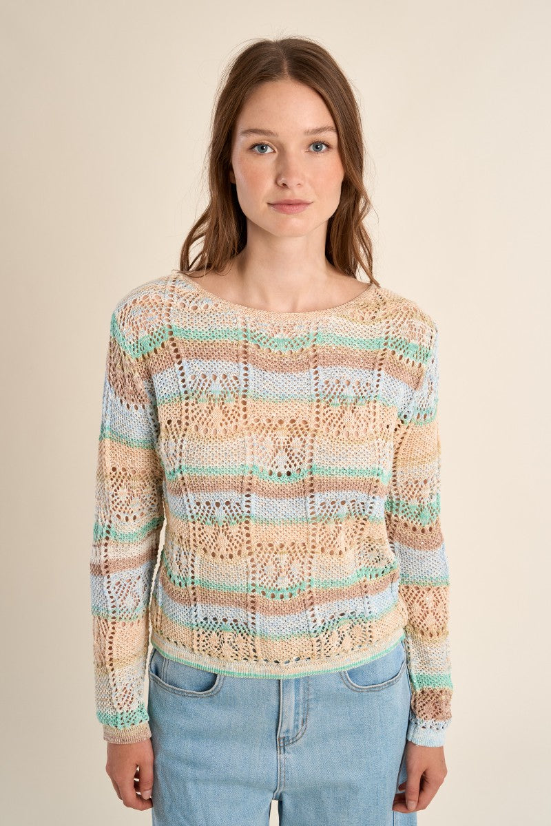 Maglione a righe Multicolore Maniche lunghe