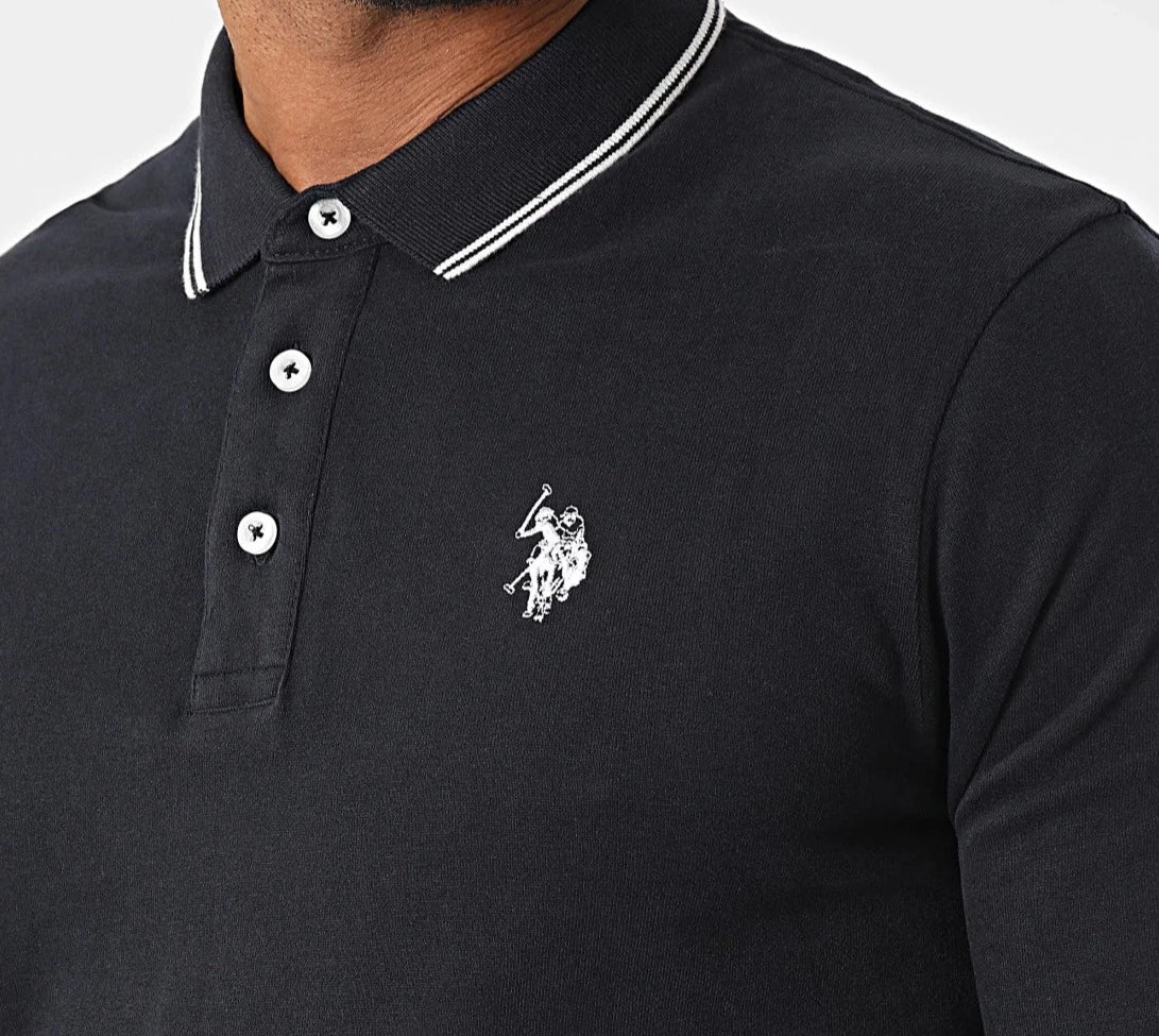 Polo manica lunga blu