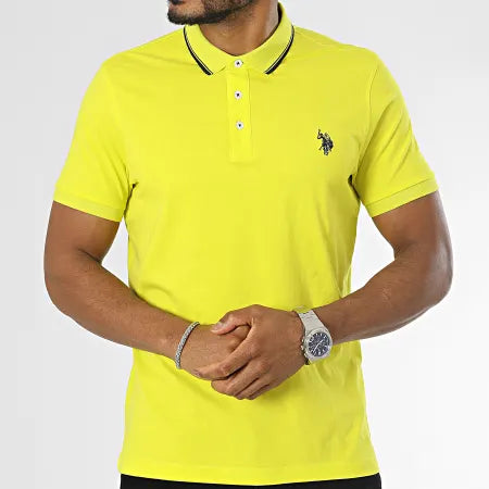 US POLO ASSN. YELLOW BARR JERSEY SHORT SLEEVED POLO SS23