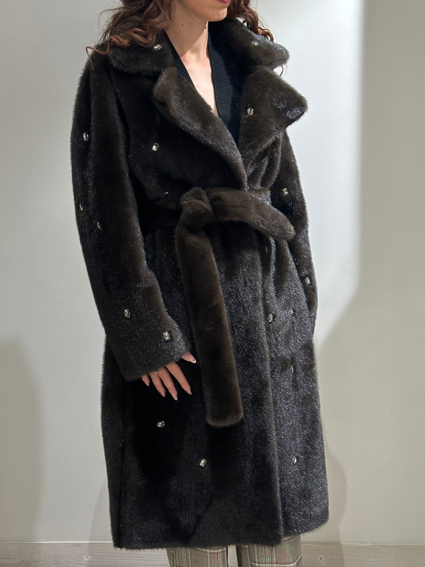 Cappotto Vicolo con pietre grigio o marrone