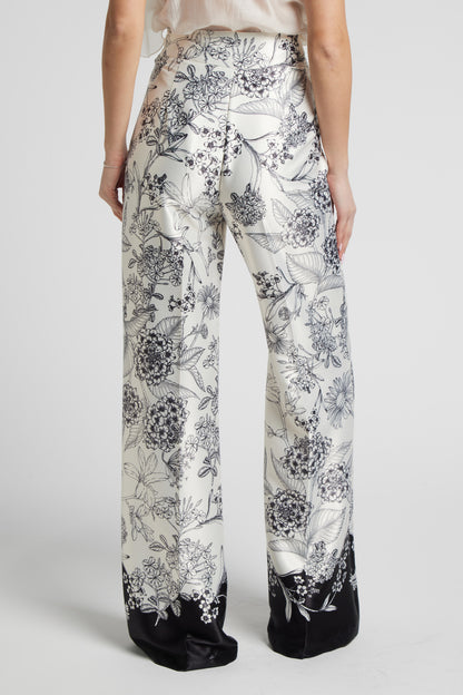 Pantalone in raso nelly stampato