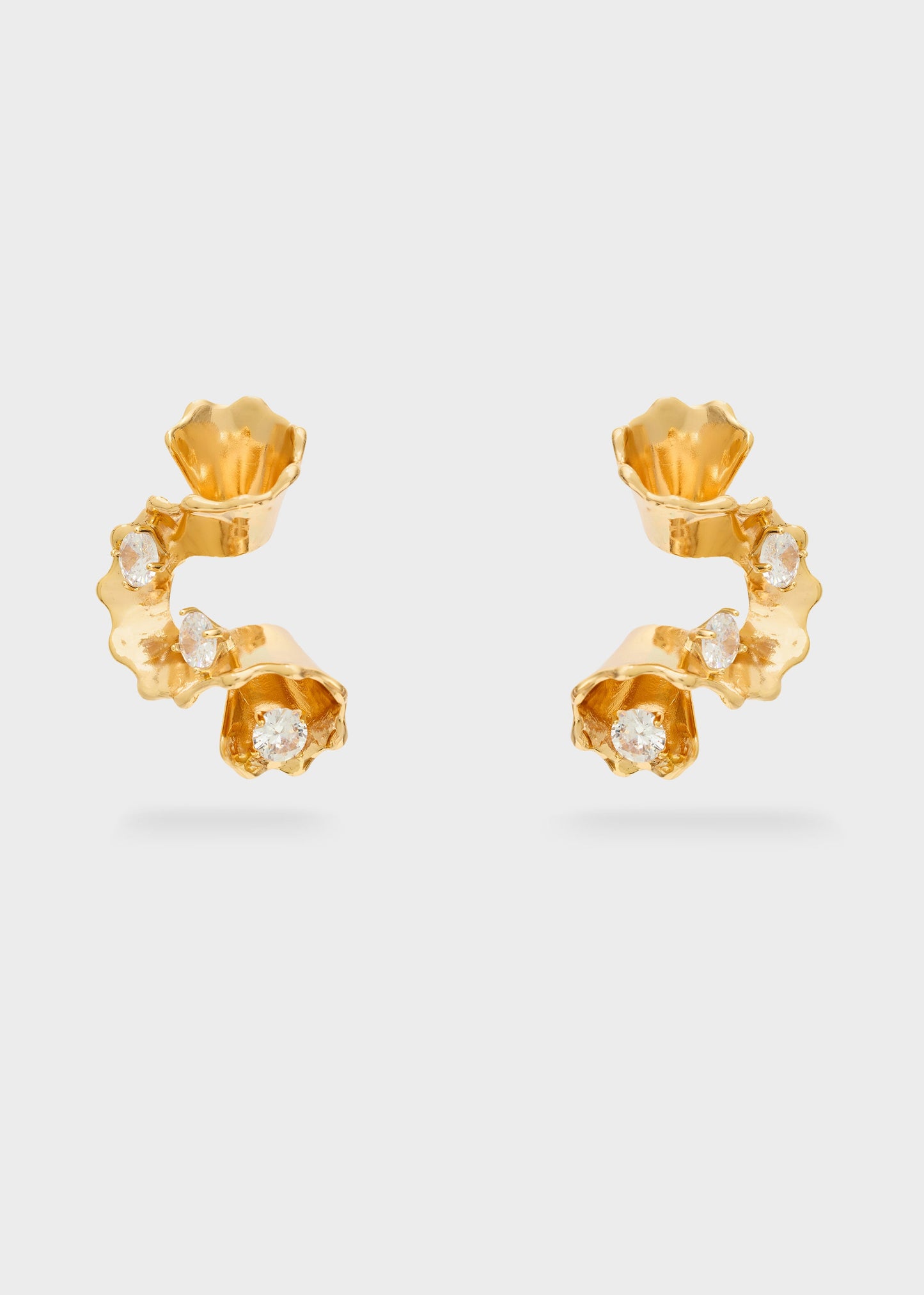 Orecchini natura over con pietre oro