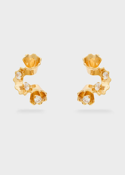 Orecchini natura over con pietre oro