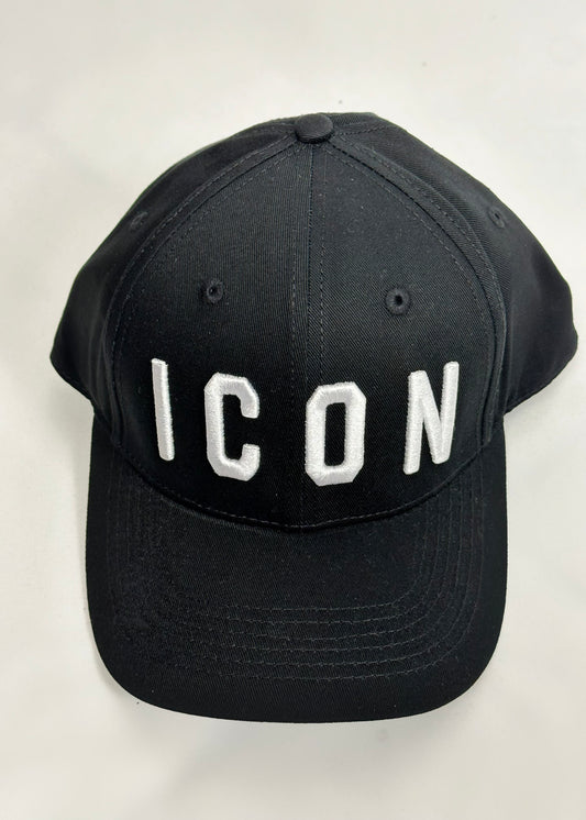 Cappello basic nero con logo ricamato bianco