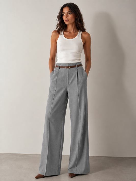 PANTALONI PALAZZO CON CINTURA
