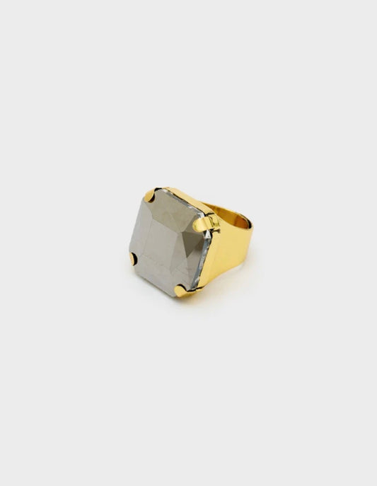 ANELLO VALE CON PIETRA GRIGIO