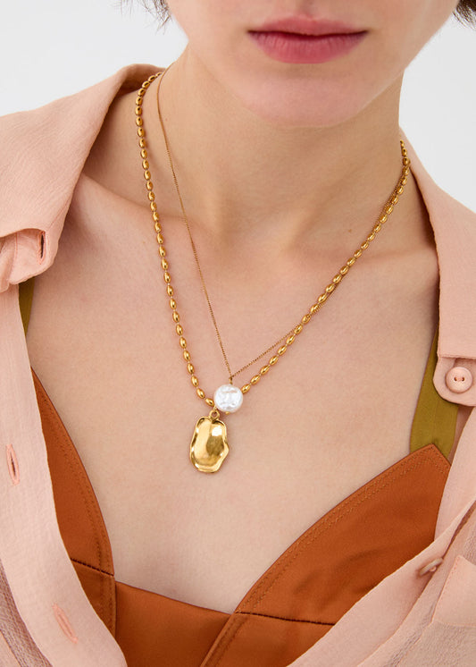 Collana doppia catena con charmes oro