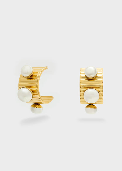 Orecchini semicerchio perle