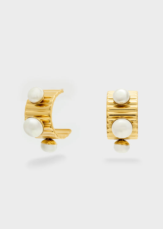 Orecchini semicerchio perle