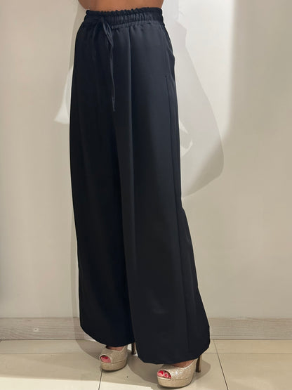 Pantalone ampio con coulisse grigio