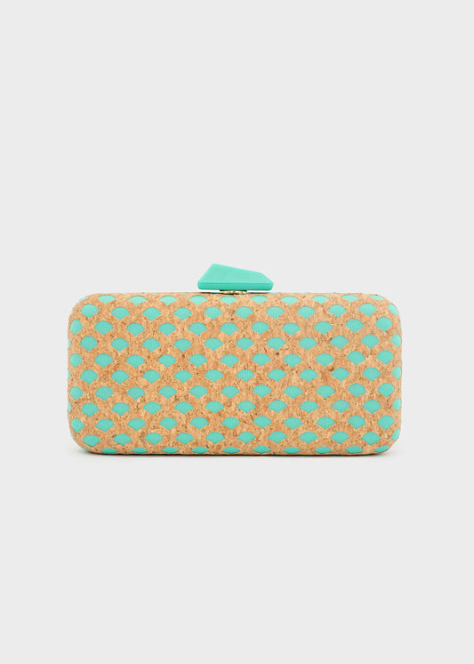 Clutch nadia sughero stampa verde