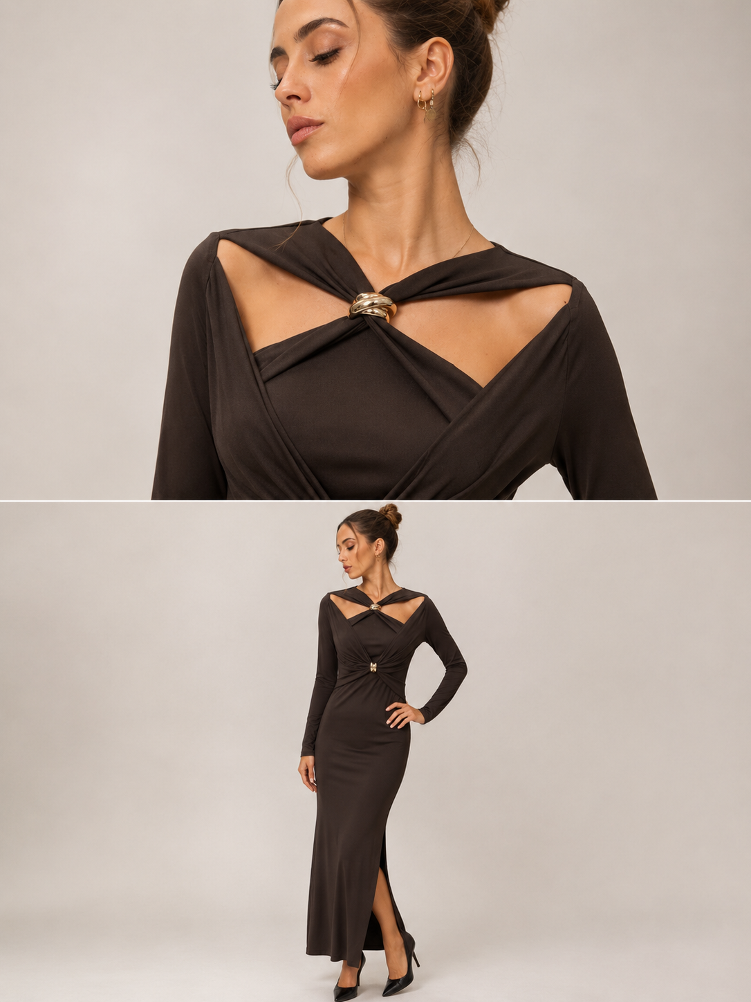 ABITO CON INTRECCI E ACCESSORI