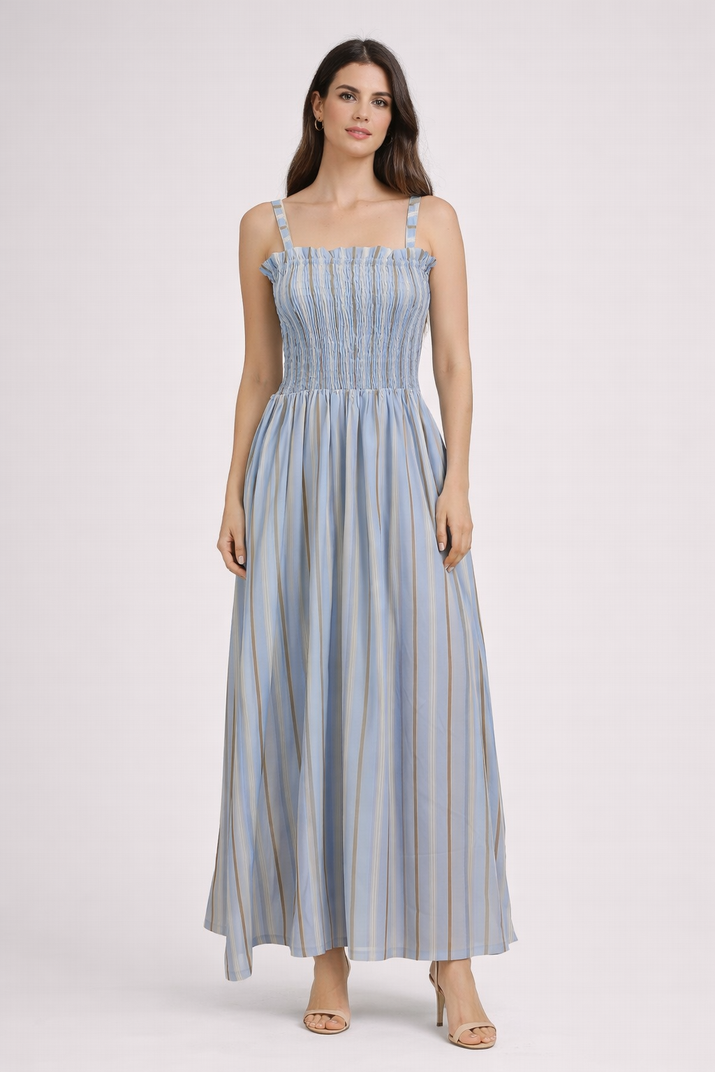 Abito popelin fisso rigato