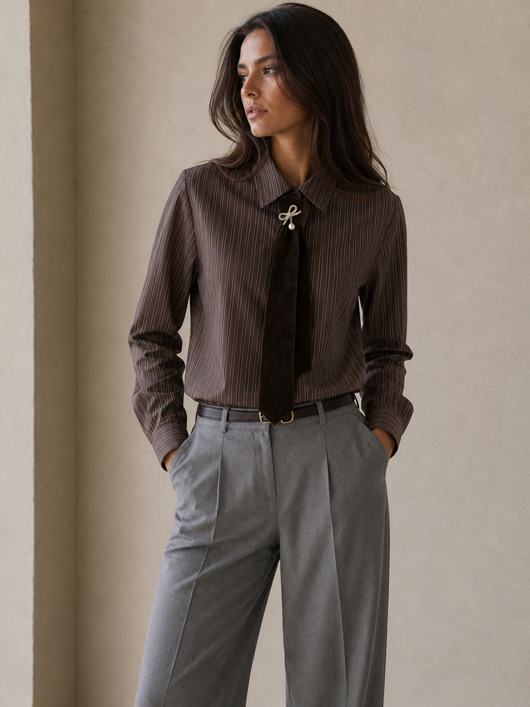 CAMICIA A RIGHE CON CRAVATTA