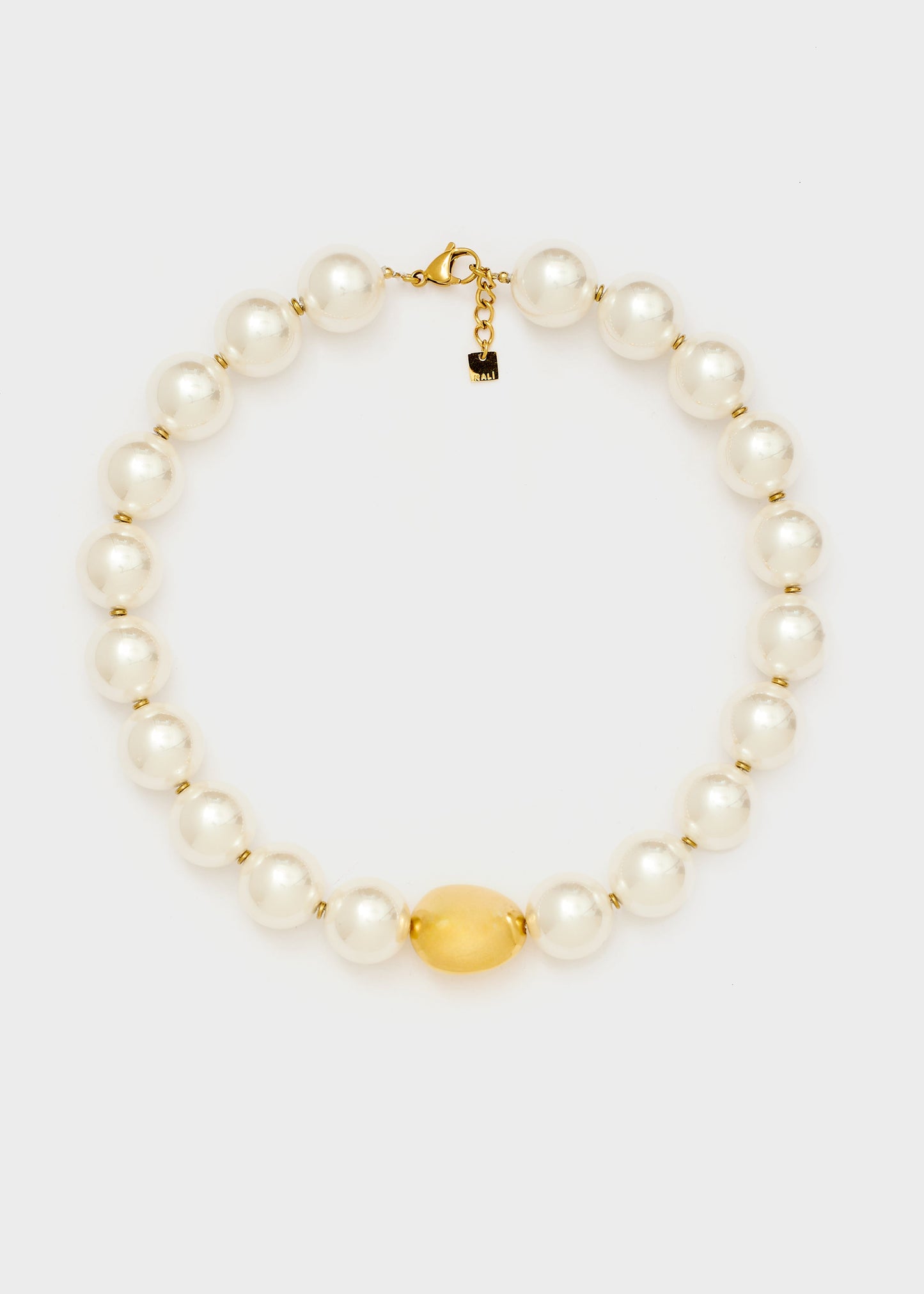 Collana pearl con elemento sfera oro