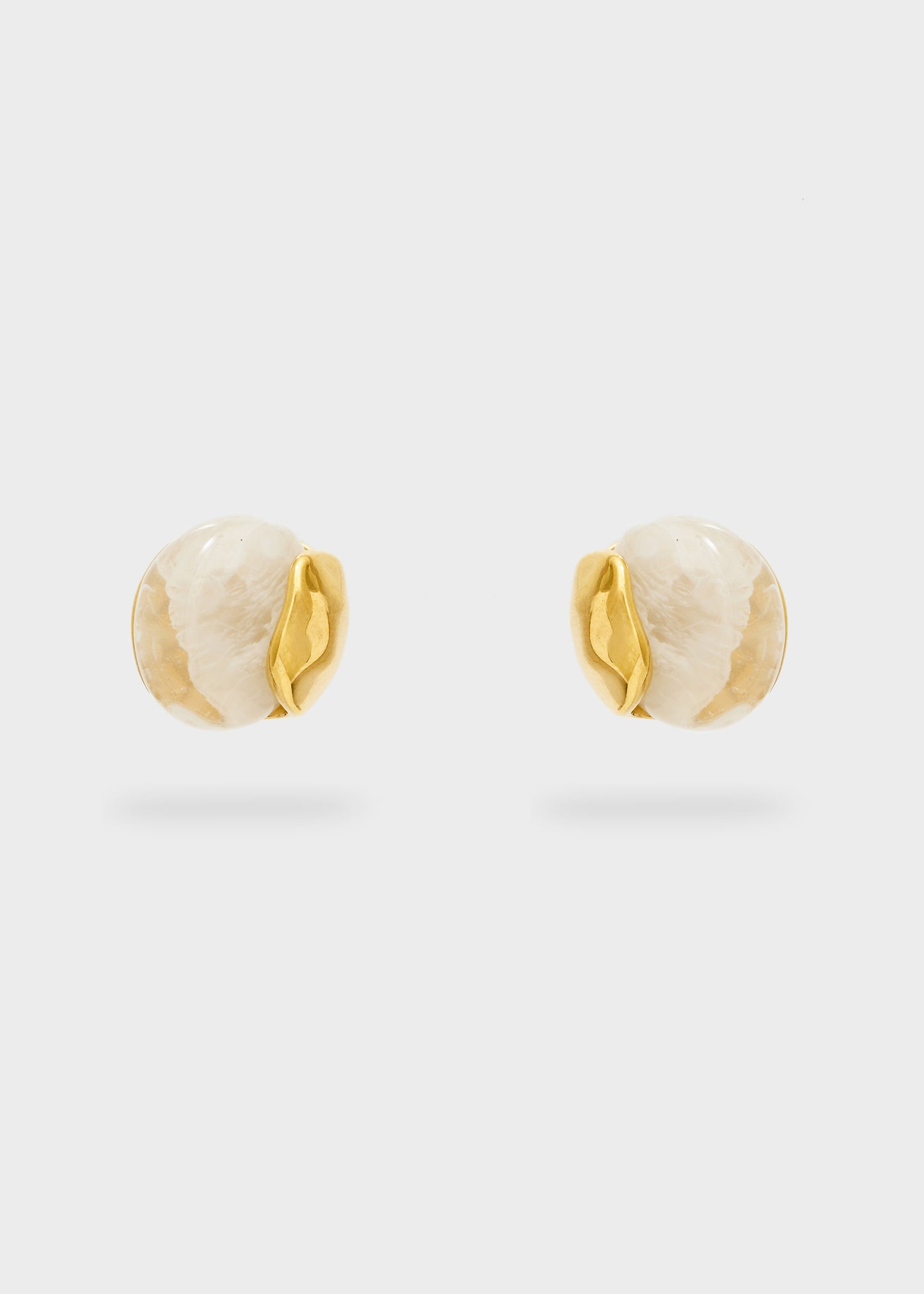 Orecchini ava resina acciaio inossidabile oro e bianco