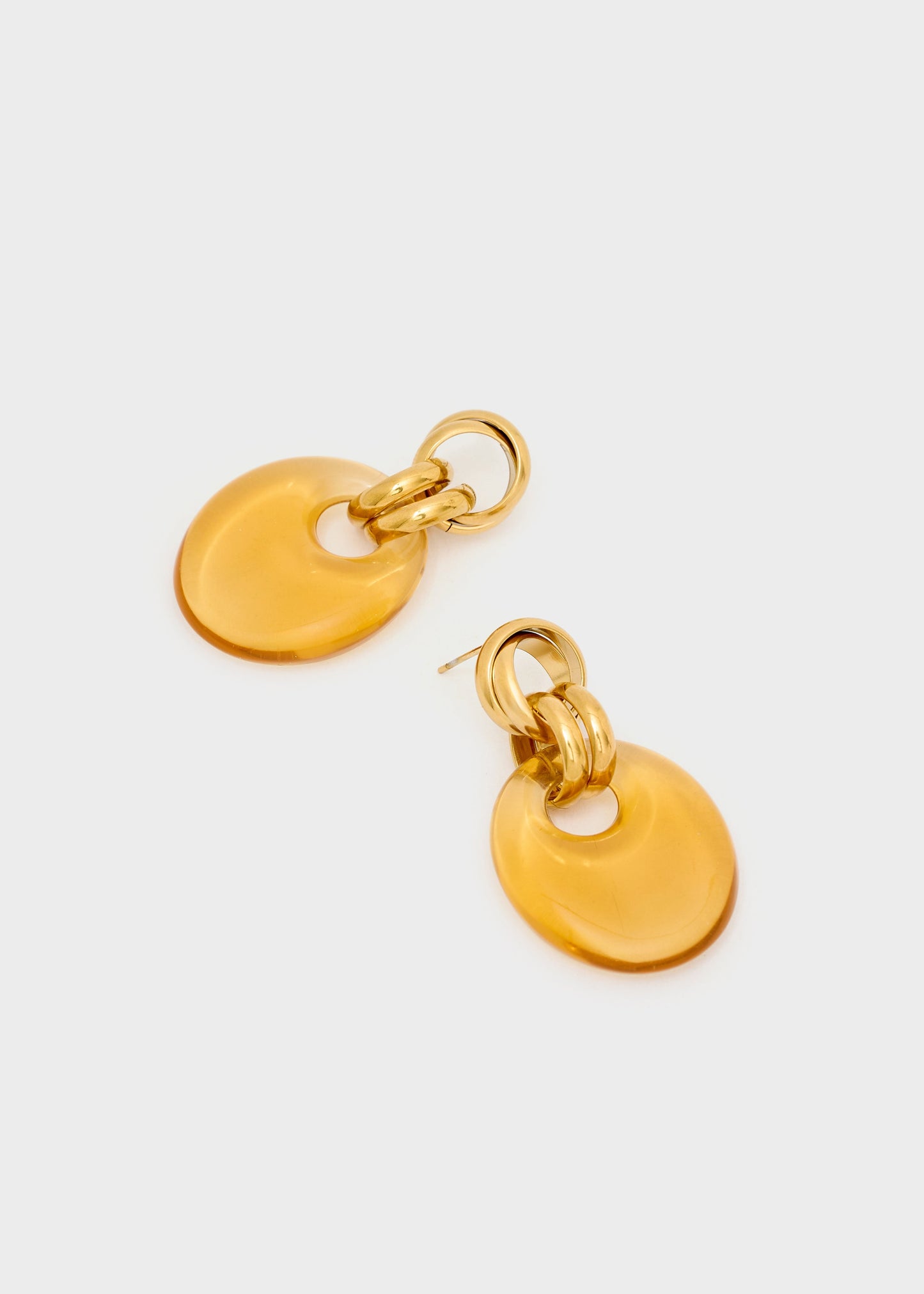 Orecchini Nadia ovali in resina giallo