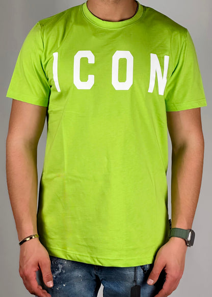 T-shirt fluo con logo bianco