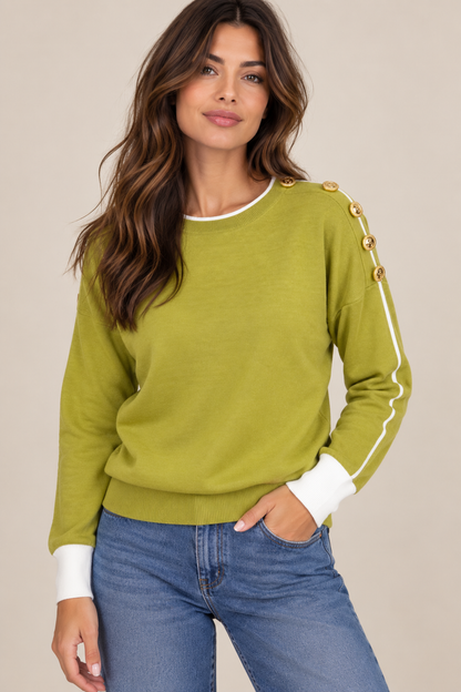 MAGLIA CON CONTRASTI E BOTTONI
