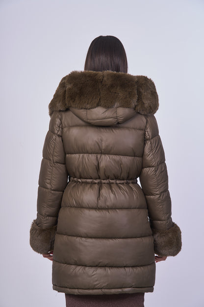 Piumino Pelliccia Cappuccio