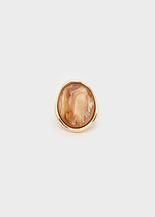 Anello chiara over in resina marrone
