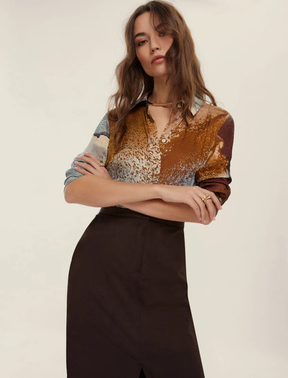 Camicia Facella raso chiffon stamp