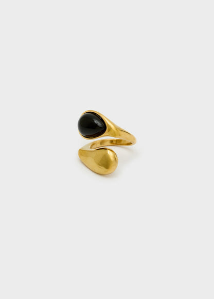ANELLO ORY CON PIETRA NERO ORO