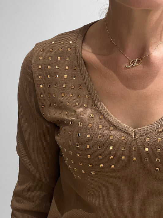 Maglia sv con strass