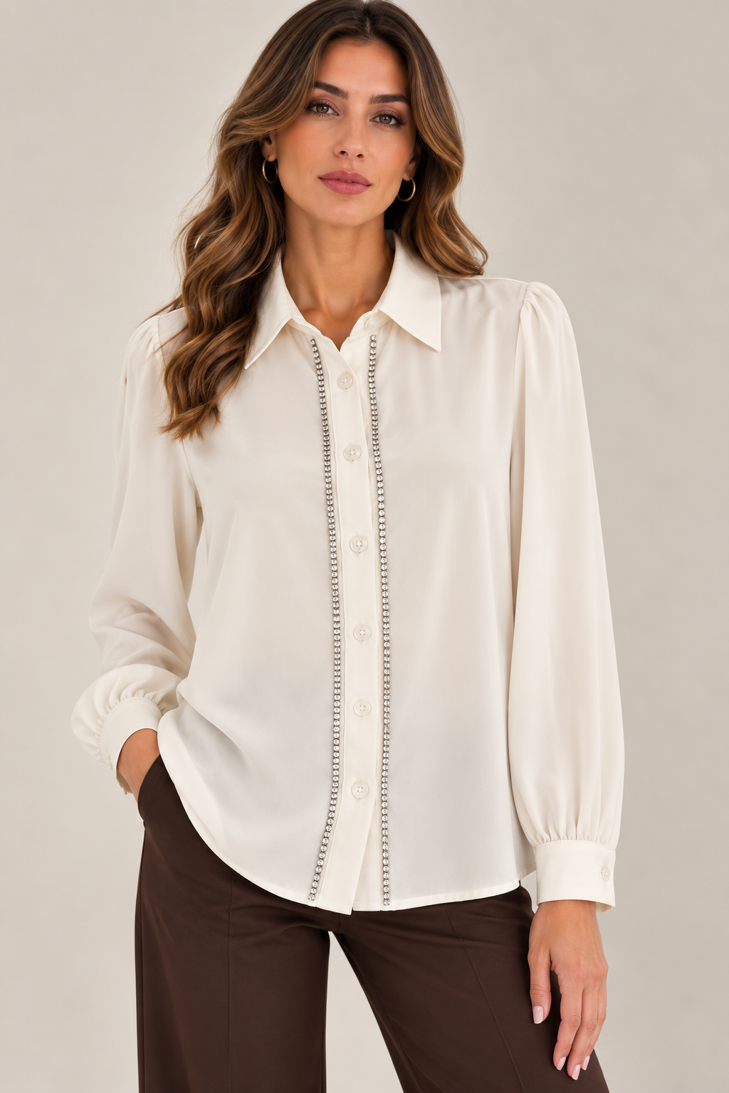CAMICIA GEORGETTE TINTA UNITA