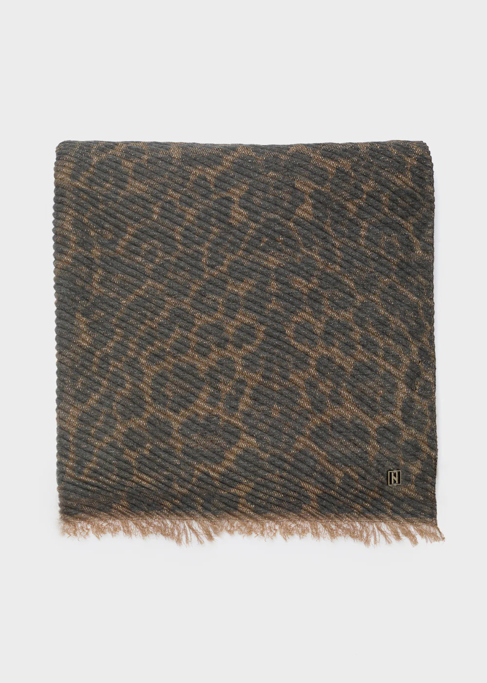 Sciarpa animalier lurex plisse
