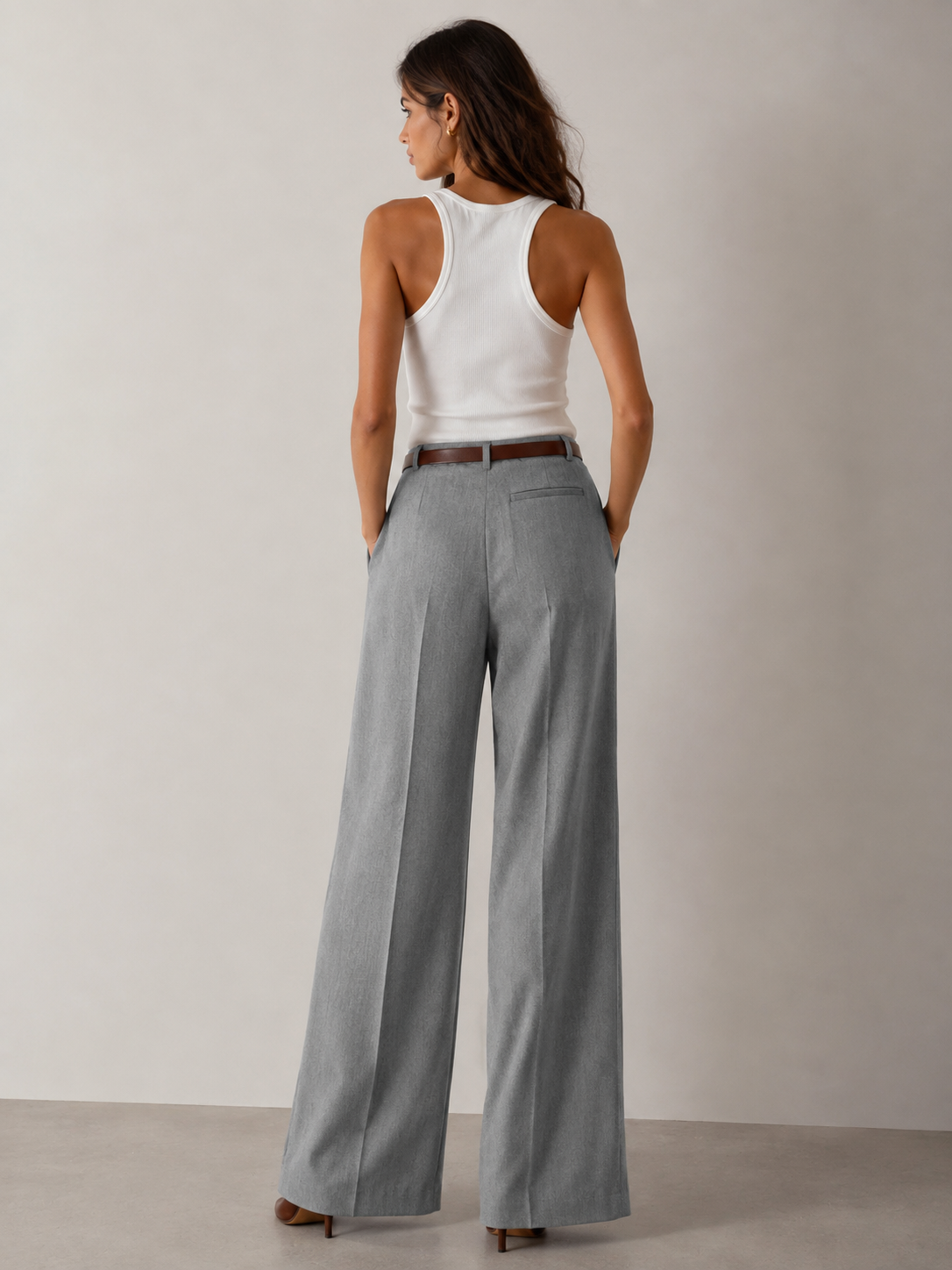 PANTALONI PALAZZO CON CINTURA