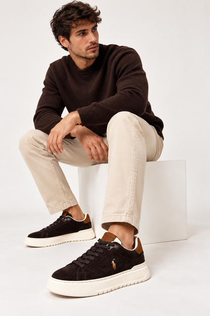 Scarpa moro Ralph lauren SUEDE/NUBUCK RLITE COURT SK L TL