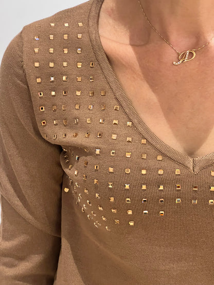 Maglia sv con strass