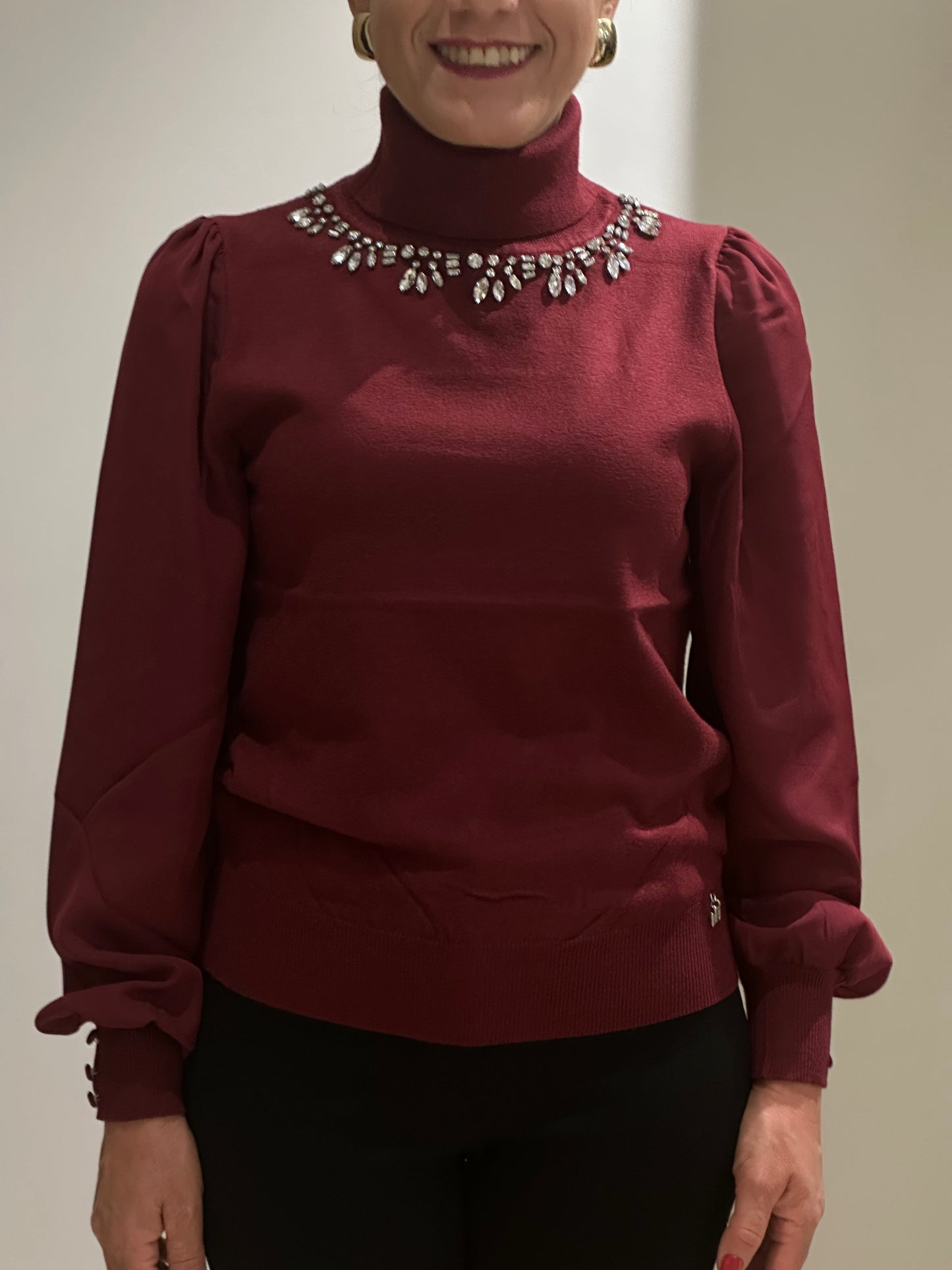 Maglia collo alto appluicazione