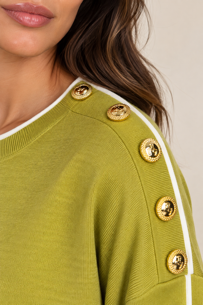 MAGLIA CON CONTRASTI E BOTTONI