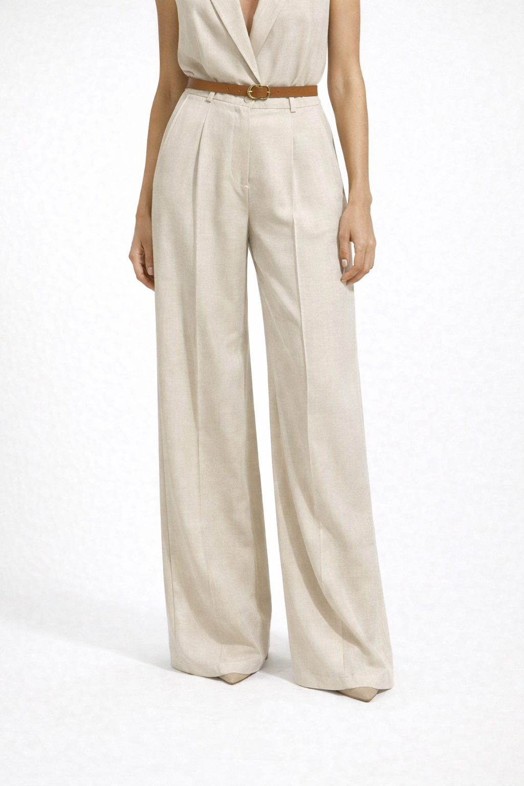 Pantalone palazzo con cintura