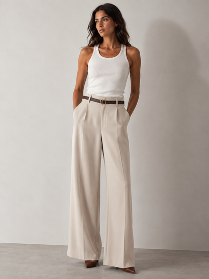 PANTALONI PALAZZO CON CINTURA