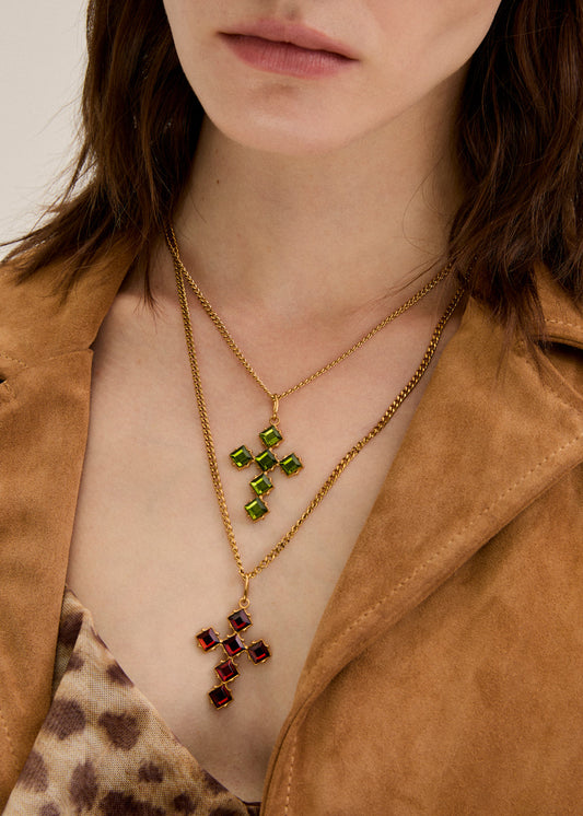 Collana croce e pitre rombo
