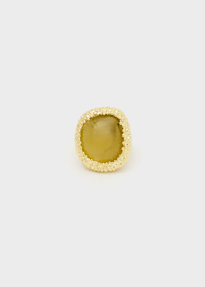 Anello antic big in resinaverde e oro