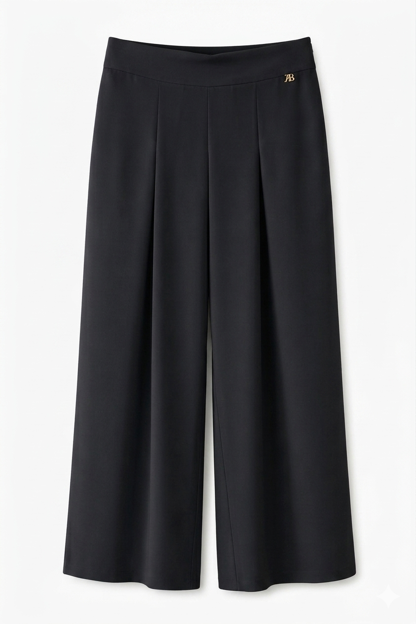 Pantalone largo con piegoni