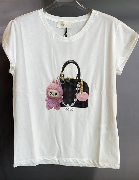 T-shirt Vicolo con stampa labubu
