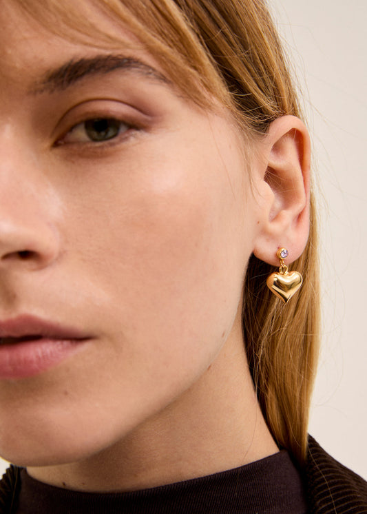 Orecchini cuori+pietra