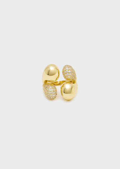 ANELLO MULTI ELEMENTO E ZIRCONI ORO