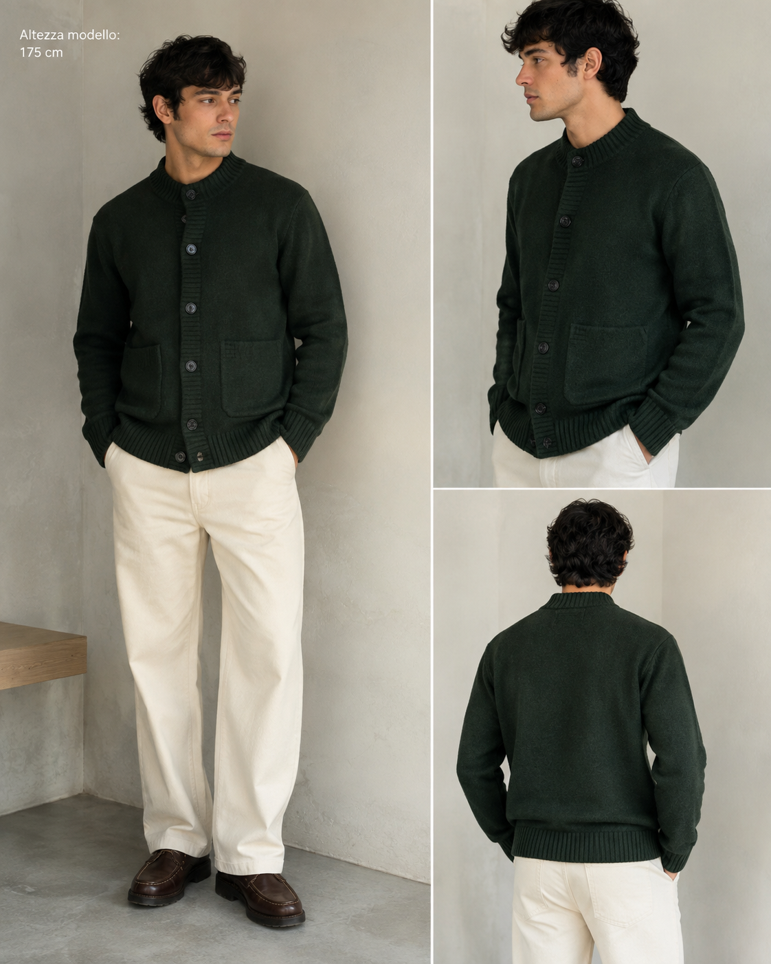 Overshirt cardato con bottoni