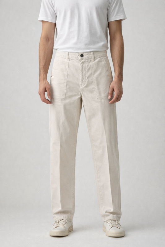 Pantalone wide leg canvas