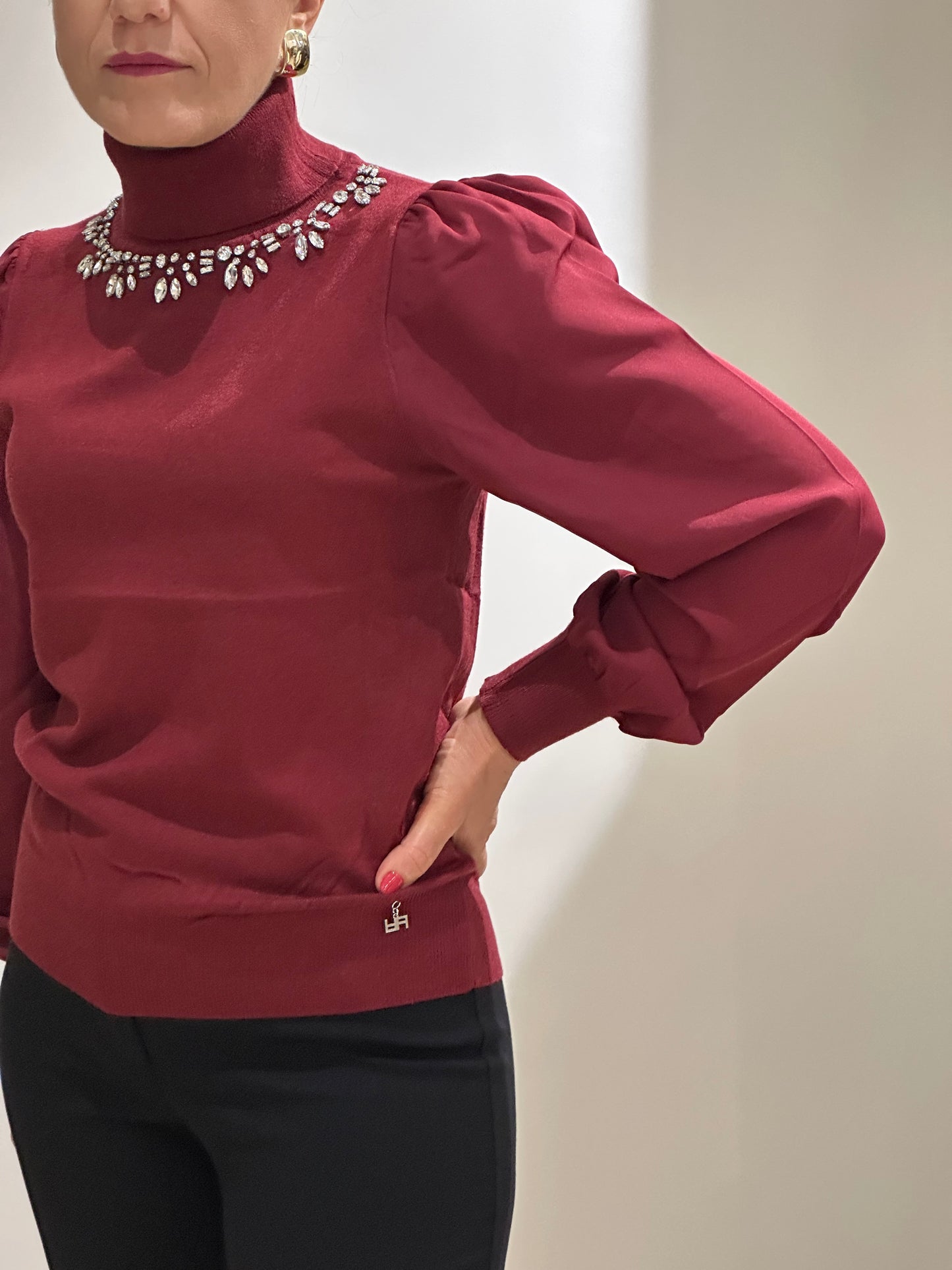 Maglia collo alto appluicazione