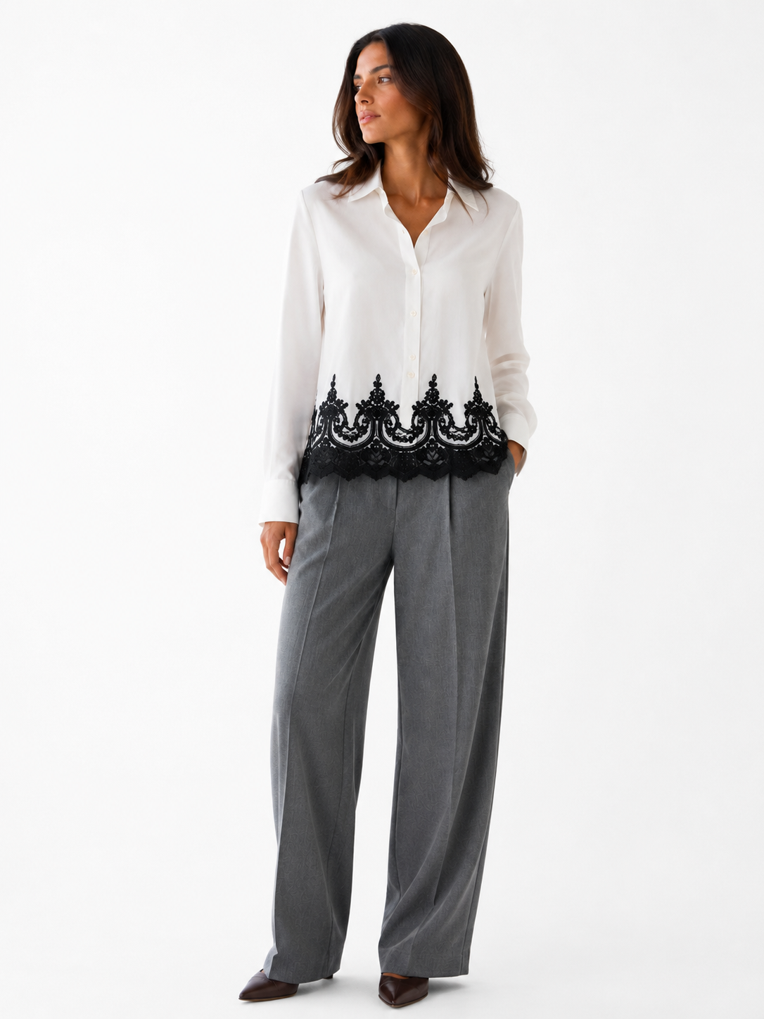 CAMICIA CON INSERTO DI PIZZO