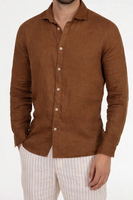 Camicia m/l collo francese lino