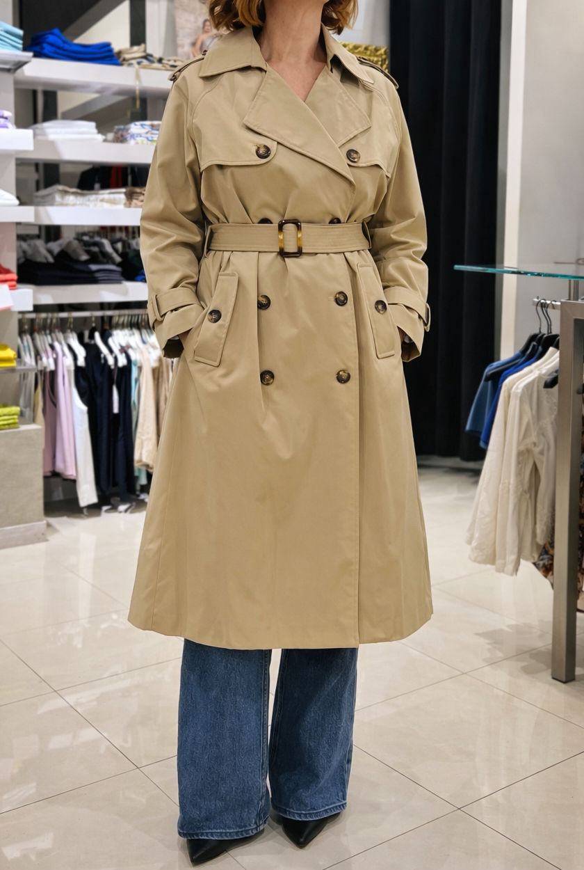 Trench doppio petto+cintura