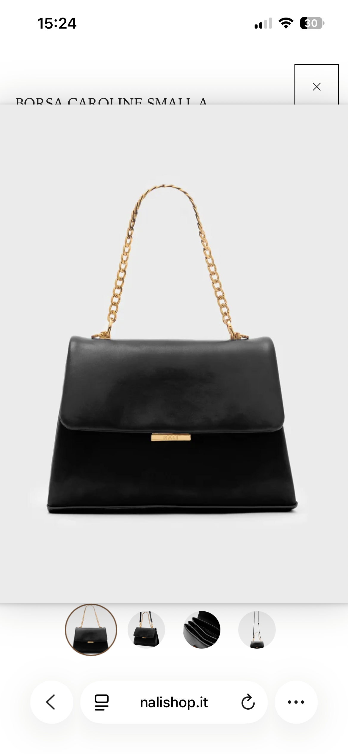 BORSA CAROLINE SMALL A MANO+TRACOLLA NERO